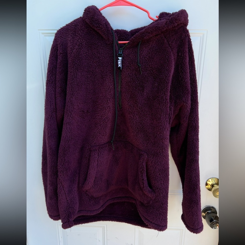 PINK Victoria's Secret Maroon Fleece Jacket